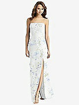 Rear View Thumbnail - Bleu Garden Tie-Back Cutout Trumpet Gown with Front Slit