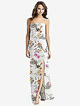 Front View Thumbnail - Butterfly Botanica Ivory Tie-Back Cutout Trumpet Gown with Front Slit