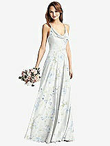 Front View Thumbnail - Bleu Garden Cowl Neck Criss Cross Back Maxi Dress