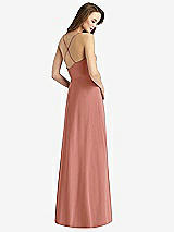 Rear View Thumbnail - Desert Rose Cowl Neck Criss Cross Back Maxi Dress