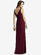 Rear View Thumbnail - Cabernet Sleeveless V-Back Long Trumpet Gown