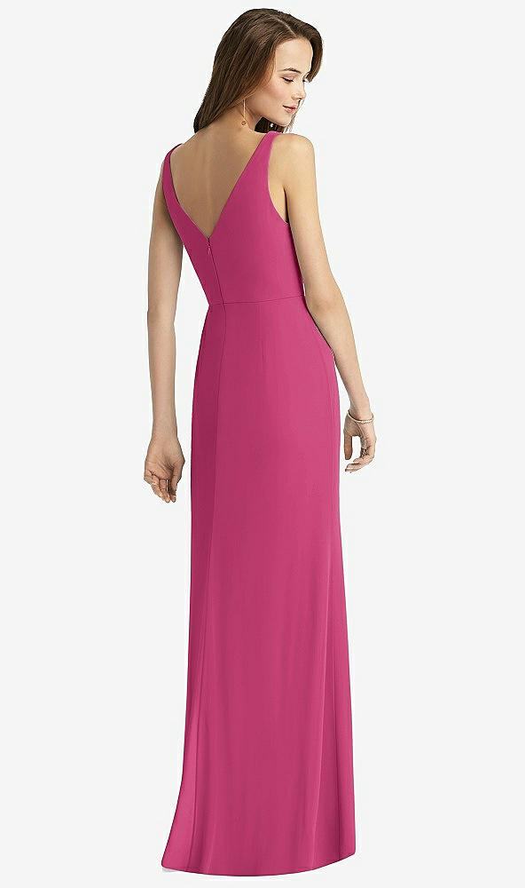 Back View - Tea Rose Sleeveless V-Back Long Trumpet Gown