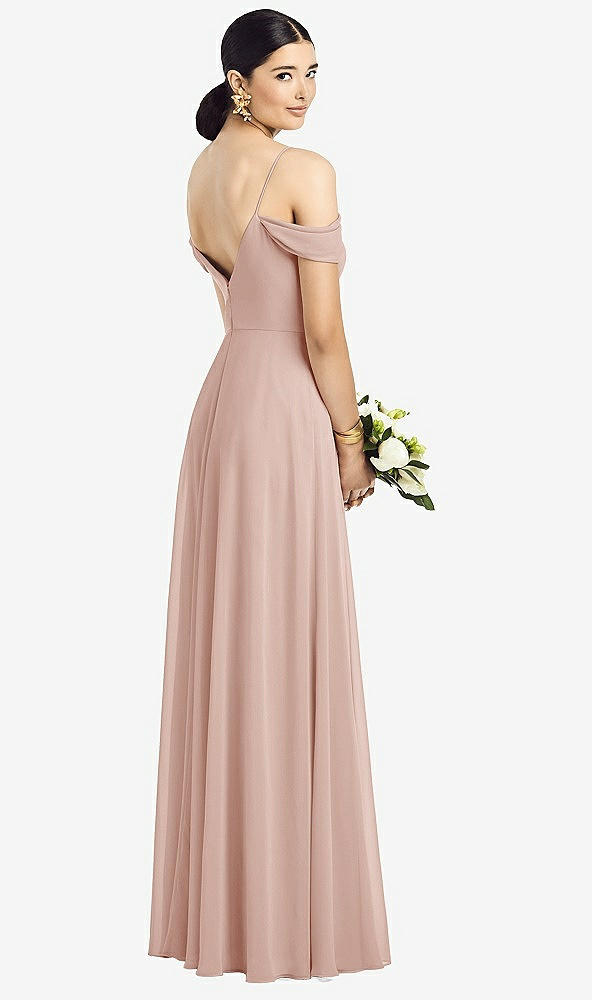 Back View - Toasted Sugar Cold-Shoulder V-Back Chiffon Maxi Dress