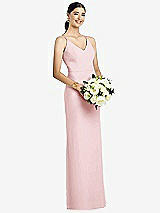 Rear View Thumbnail - Ballet Pink Draped Blouson Back Chiffon Maxi Dress