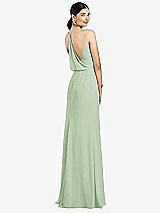 Front View Thumbnail - Celadon Draped Blouson Back Chiffon Maxi Dress