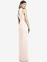 Rear View Thumbnail - Blush Sleeveless Chiffon Dress with Draped Front Slit