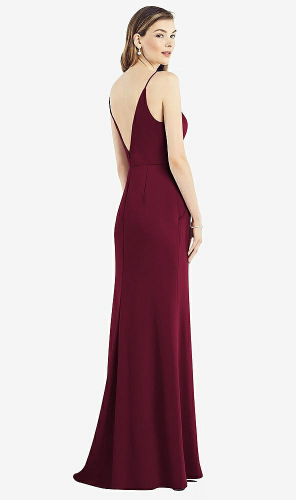 Back View - Cabernet V-Back Spaghetti Strap Maxi Dress with Pockets