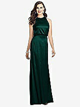 Front View Thumbnail - Evergreen Sleeveless Blouson Bodice Trumpet Gown