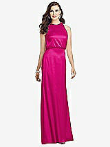 Front View Thumbnail - Think Pink Sleeveless Blouson Bodice Trumpet Gown