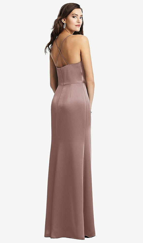 Back View - Sienna Cowl-Neck Criss Cross Back Slip Dress