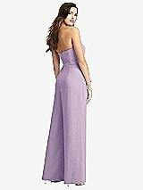 Rear View Thumbnail - Pale Purple Strapless Notch Crepe Jumpsuit with Pockets