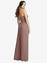 Rear View Thumbnail - Sienna Strapless Notch Crepe Jumpsuit with Pockets