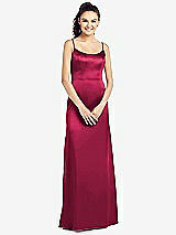 Front View Thumbnail - Valentine Slim Spaghetti Strap V-Back Trumpet Gown