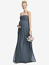 Front View Thumbnail - Silverstone Strapless Chiffon Shirred Skirt Maternity Dress