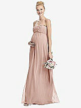 Front View Thumbnail - Toasted Sugar Strapless Chiffon Shirred Skirt Maternity Dress