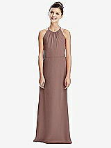 Rear View Thumbnail - Sienna Shirred Jewel Neck Chiffon Juniors Dress