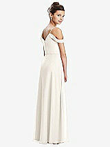 Rear View Thumbnail - Ivory Draped Cold Shoulder Chiffon Juniors Dress