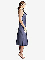 Side View Thumbnail - French Blue Cowl-Neck Convertible Midi Slip Dress - Piper