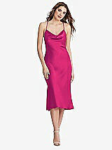 Front View Thumbnail - Think Pink Cowl-Neck Convertible Midi Slip Dress - Piper