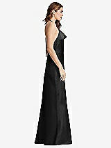 Side View Thumbnail - Black Cowl-Neck Convertible Maxi Slip Dress - Reese