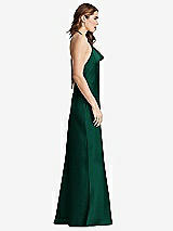 Side View Thumbnail - Hunter Green Cowl-Neck Convertible Maxi Slip Dress - Reese