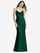 Rear View Thumbnail - Hunter Green Cowl-Neck Convertible Maxi Slip Dress - Reese