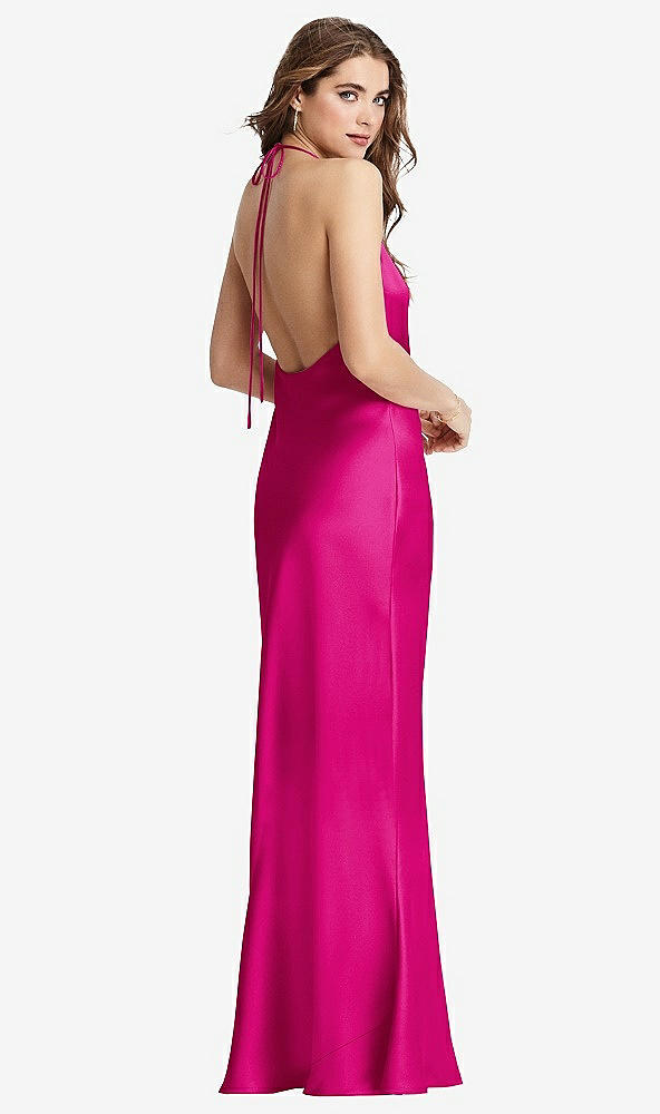 Front View - Think Pink Cowl-Neck Convertible Maxi Slip Dress - Reese