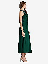 Side View Thumbnail - Hunter Green Cowl-Neck Midi Tank Dress - Esme