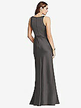 Rear View Thumbnail - Caviar Gray Cowl-Neck Maxi Tank Dress - Nova