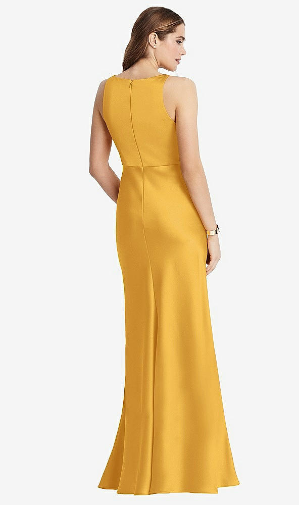 Back View - NYC Yellow Cowl-Neck Maxi Tank Dress - Nova