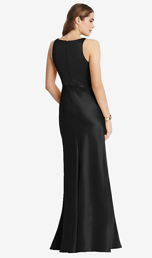 Back View - Black Cowl-Neck Maxi Tank Dress - Nova