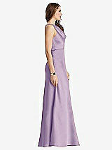 Side View Thumbnail - Pale Purple Cowl-Neck Maxi Tank Dress - Nova