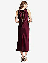 Rear View Thumbnail - Cabernet Tie Neck Cutout Midi Tank Dress - Lou