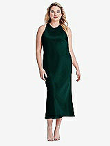 Alt View 2 Thumbnail - Evergreen Tie Neck Cutout Midi Tank Dress - Lou