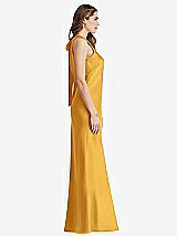 Side View Thumbnail - NYC Yellow Tie Neck Low Back Maxi Tank Dress - Marin