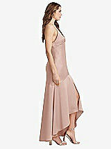 Side View Thumbnail - Toasted Sugar Asymmetrical Drop Waist High-Low Slip Dress - Devon