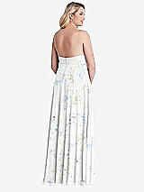 Alt View 2 Thumbnail - Bleu Garden High Neck Chiffon Maxi Dress with Front Slit - Lela