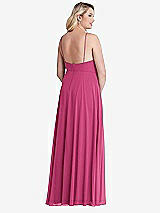 Alt View 2 Thumbnail - Tea Rose High Neck Chiffon Maxi Dress with Front Slit - Lela