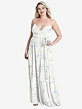 Alt View 1 Thumbnail - Bleu Garden Chiffon Maxi Wrap Dress with Sash - Cora