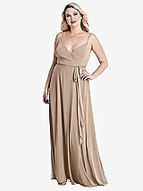 Alt View 1 Thumbnail - Topaz Chiffon Maxi Wrap Dress with Sash - Cora