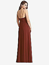 Rear View Thumbnail - Auburn Moon Chiffon Maxi Wrap Dress with Sash - Cora