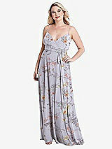 Alt View 1 Thumbnail - Butterfly Botanica Silver Dove Chiffon Maxi Wrap Dress with Sash - Cora