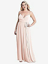 Alt View 1 Thumbnail - Blush Chiffon Maxi Wrap Dress with Sash - Cora