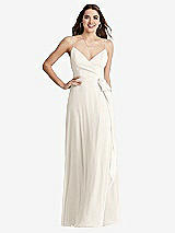 Front View Thumbnail - Ivory Chiffon Maxi Wrap Dress with Sash - Cora