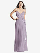 Front View Thumbnail - Lilac Haze Chiffon Maxi Wrap Dress with Sash - Cora