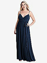 Alt View 1 Thumbnail - Midnight Navy Chiffon Maxi Wrap Dress with Sash - Cora