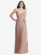 Front View Thumbnail - Neu Nude Chiffon Maxi Wrap Dress with Sash - Cora