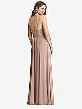 Rear View Thumbnail - Neu Nude Chiffon Maxi Wrap Dress with Sash - Cora