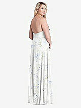 Alt View 2 Thumbnail - Bleu Garden Square Neck Chiffon Maxi Dress with Front Slit - Elliott