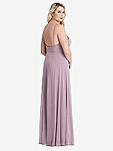 Alt View 2 Thumbnail - Suede Rose Square Neck Chiffon Maxi Dress with Front Slit - Elliott